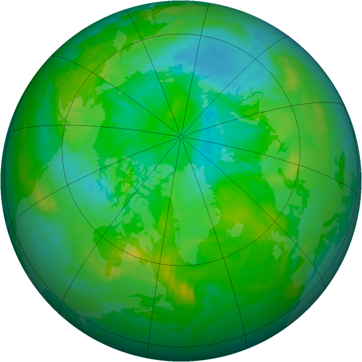 Arctic ozone map for 17 August 1998